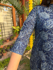Dark blue floral Kurta