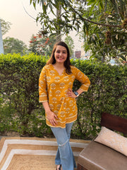 Mustard tulip short kurti