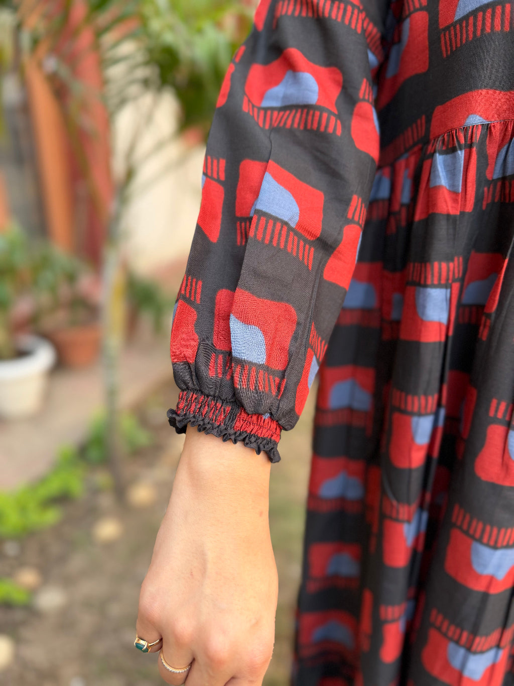 Black Circle Dress sleeve detail by MySanskritam