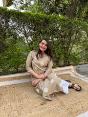 Beige Full embroidered Long kurta