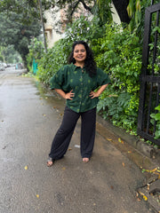 Green handblock shirt