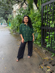 Green handblock shirt