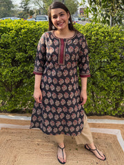 Black Kantha Ambi kurta
