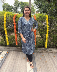Indigo ambi modal silk kurta
