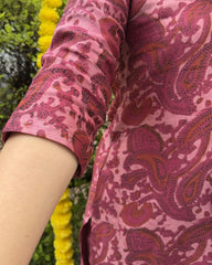 Pink Ambi Chanderi full suit set
