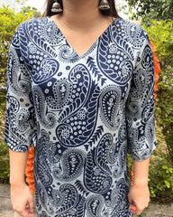 Indigo ambi modal silk kurta