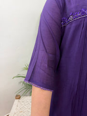 Purple embroidered suit set