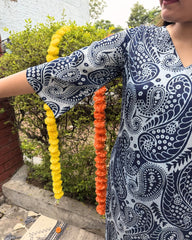 Indigo ambi modal silk kurta