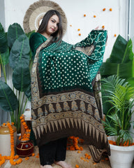 Green Solid Modal Kurta with Bandhani Dupatta