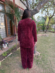 Wine Imported woollen coord set
