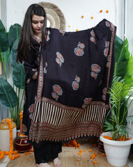 Dark Wine Buta Modal Kurta Dupatta Set