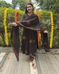 Black bindi Lacework Aline full suit set