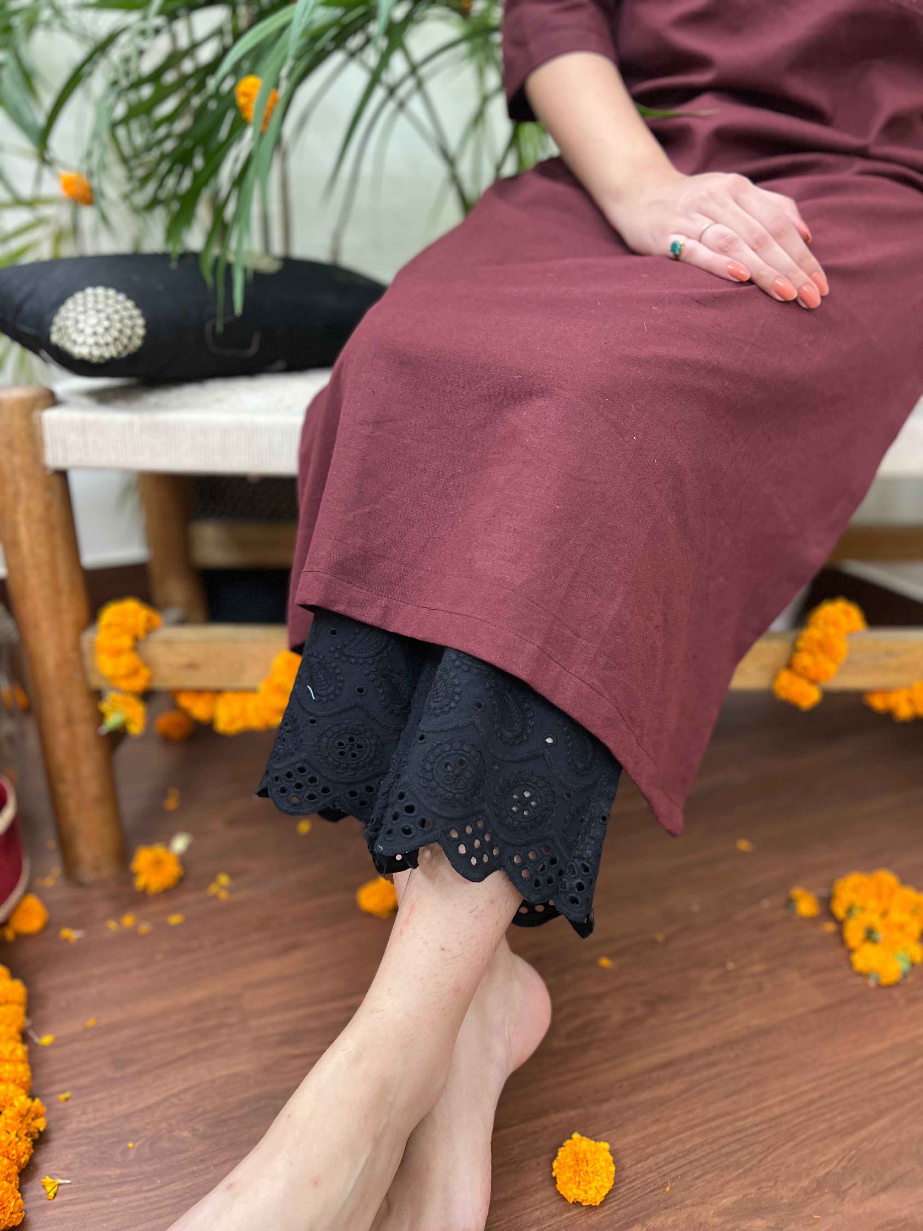 Coca cola mirror work embroidered kurta - MYSANSKRITAM