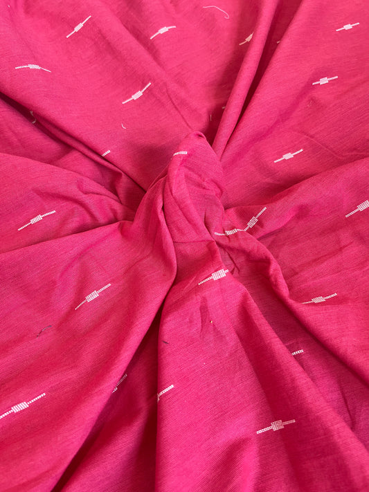 Dark Pink Ikkat Fabric
