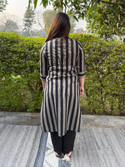 Sutra Stripe Kurta from the back by MySanskritam