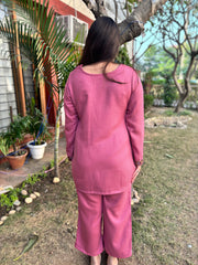 Pink woollen coord set