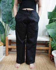 Black indowestern denim palazzo