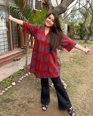 Maroon jharokha Top