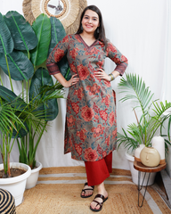 Mouse floral kurta duppata set