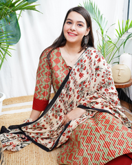 Mehendi green designer kurta duppata set