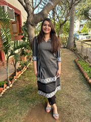 Black Straight Collor Kurta