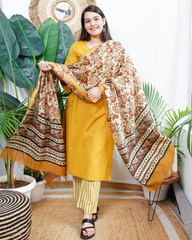 Mustard solid Suit set