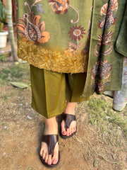 Mehendi green Floral Spun suit set