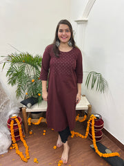 Coca cola mirror work embroidered kurta - MYSANSKRITAM