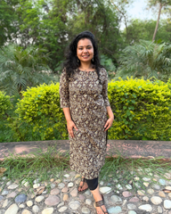 Brown kalamkari tassel kurta