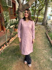 Onion pink Gold basic Woollen kurta