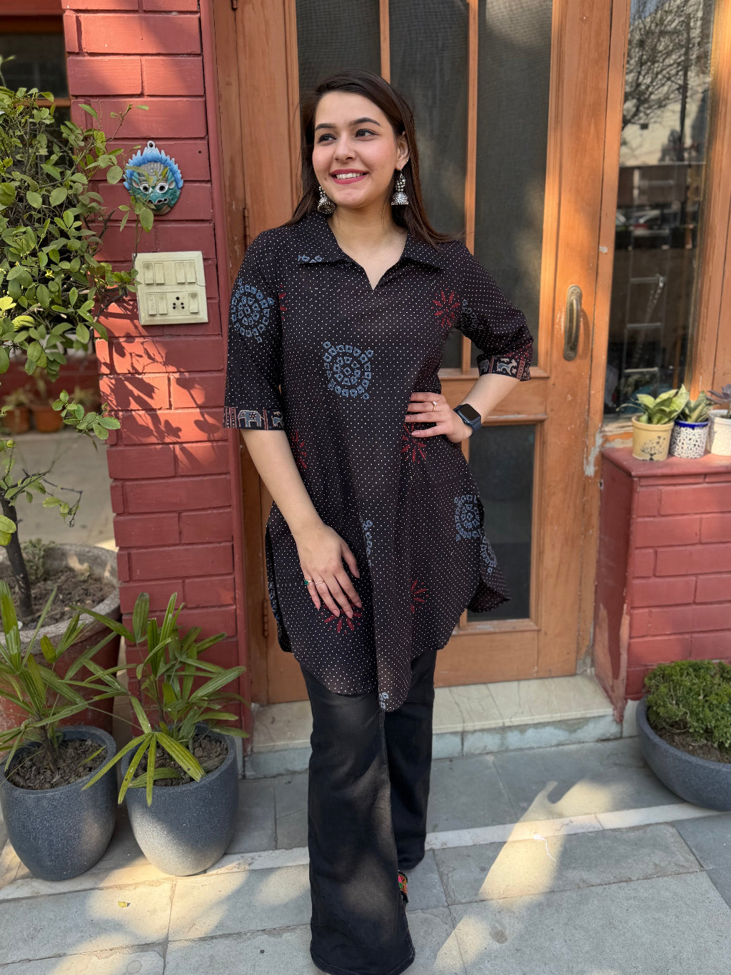 Midnight Mehfil Booti Top by Sanskritam