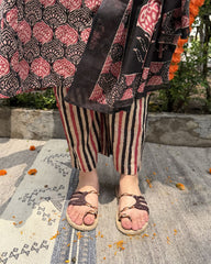 Black pink Lacework Aline full suit set