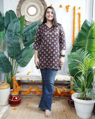 Multi Color Trikon Modal Silk Kurti