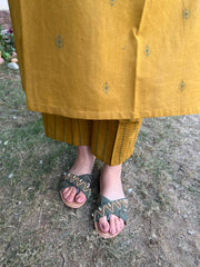 Mustard Mehendi Buti Coord Set