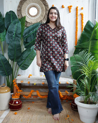 Multi Color Trikon Modal Silk Kurti