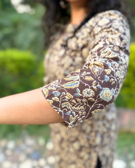 Brown kalamkari tassel kurta