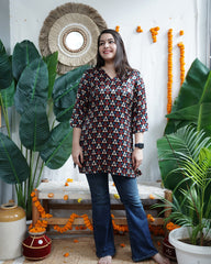 Multi Color Trikon Modal Silk Kurti