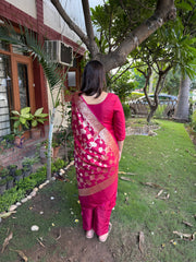 Maroon Banarsi Full suit set