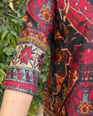 Multi abstract short kurti