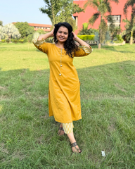 Mustard solid Suit set