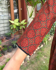 Maroon geometric gather style Coord set