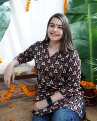 Multi Color Trikon Modal Silk Kurti