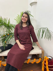 Coca cola mirror work embroidered kurta - MYSANSKRITAM