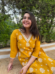 Mustard Full embroidered Long kurta