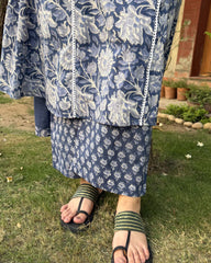 Blue sanganeri Aline full suit set