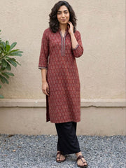 Maroon Ambi kurta