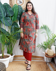 Mouse floral kurta duppata set