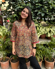 Kalamkari print short kurti