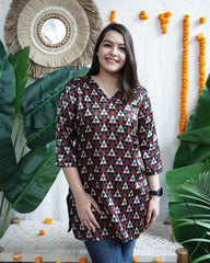 Multi Color Trikon Modal Silk Kurti