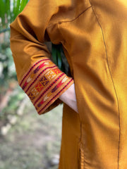 Mustard Kullu patti pocket phiran (loose fitting)